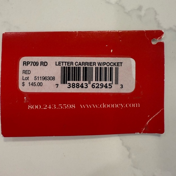 Dooney and Bourke Vintage Letter Carrier Red and White Crossbody Bag - Picture 3 of 13